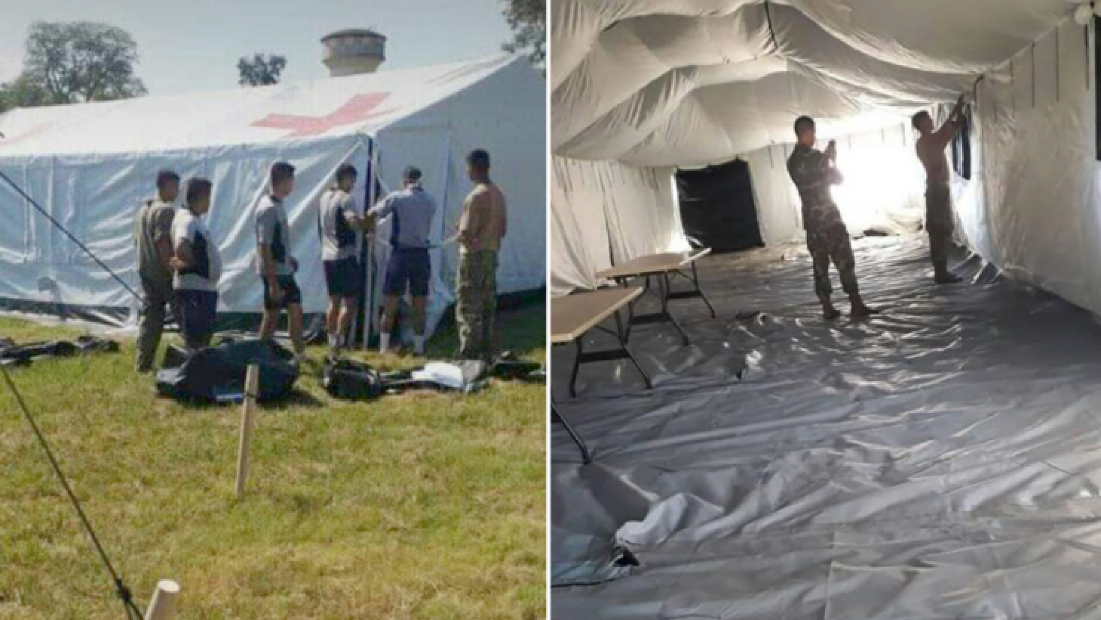 Arman hospitales de campaña para enfrentar al Coronavirus