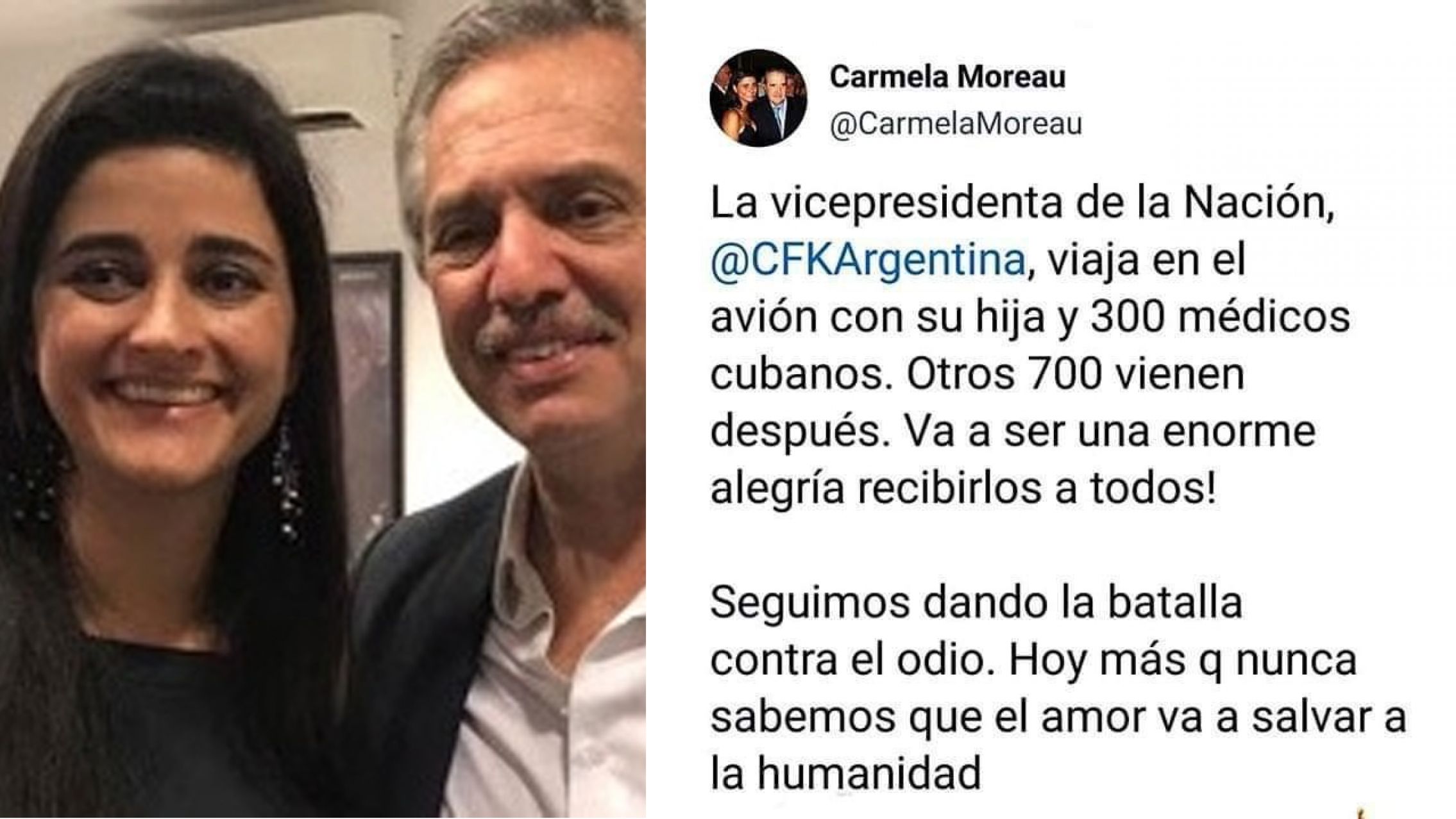 La delirante fake news de una funcionaria: "CFK viene con 700 médicos para salvarnos"