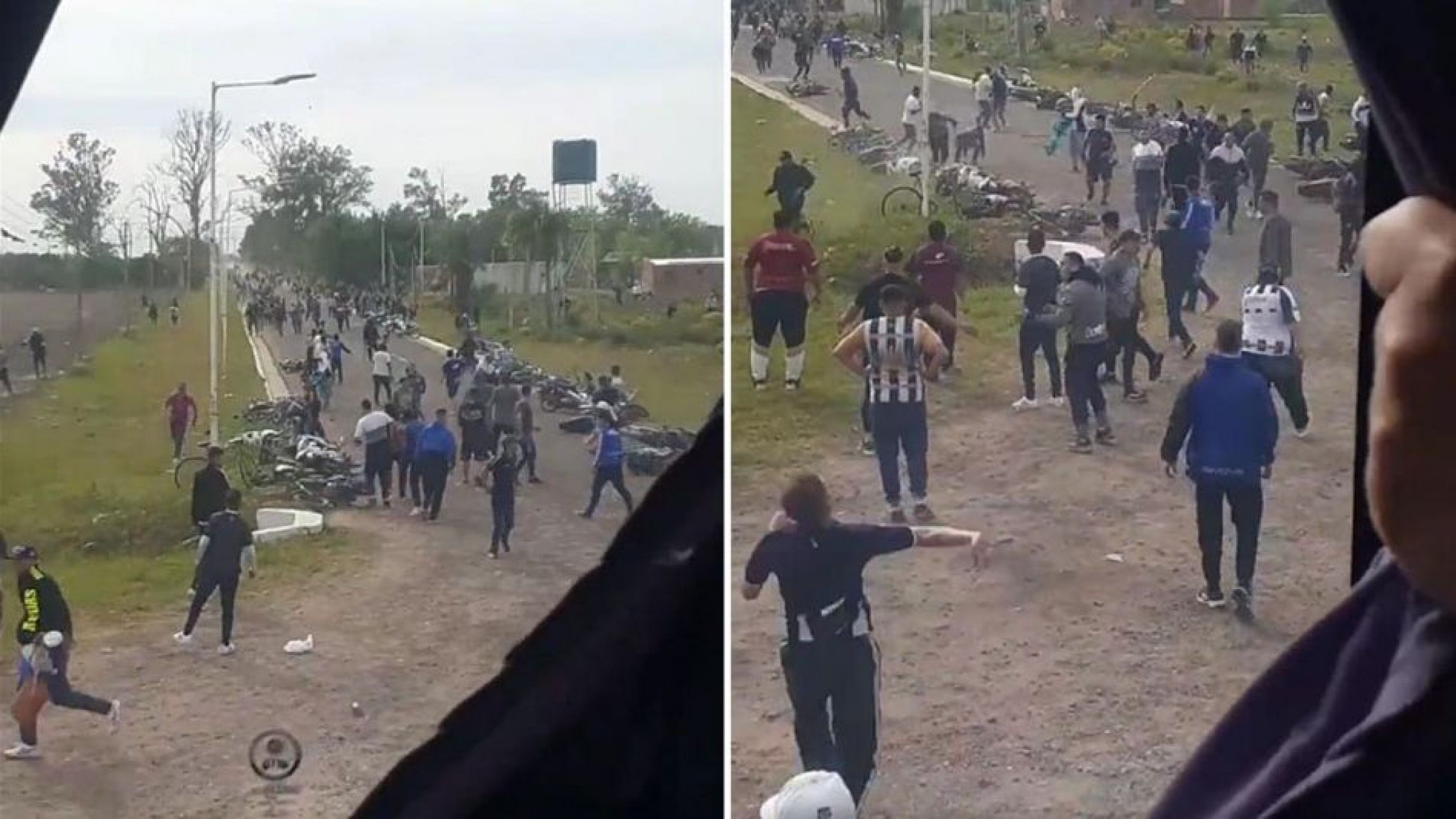 Hinchas de Talleres desalojaron violentamente a piqueteros en Santa Fe