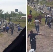 Hinchas de Talleres desalojaron violentamente a piqueteros en Santa Fe