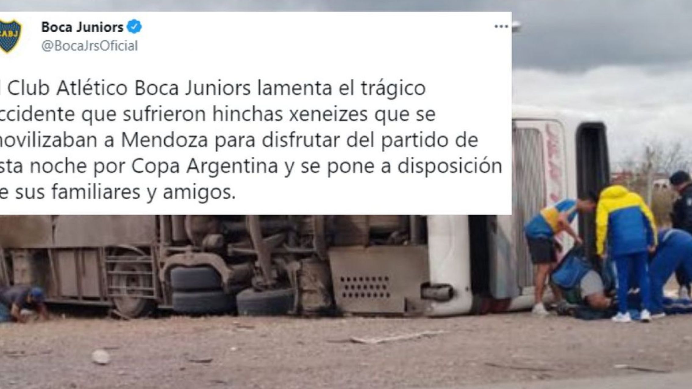 El comunicado oficial de Boca por la tragedia del colectivo de hinchas en el que murió una mujer