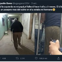 Vio en el subte a su "papá" fallecido hacía un año, la foto se hizo viral y generó un hilo de historias estremecedoras