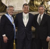 Tras la fuga de la exministra ecuatoriana, Alberto Fernández se mostró con Rafael Correa