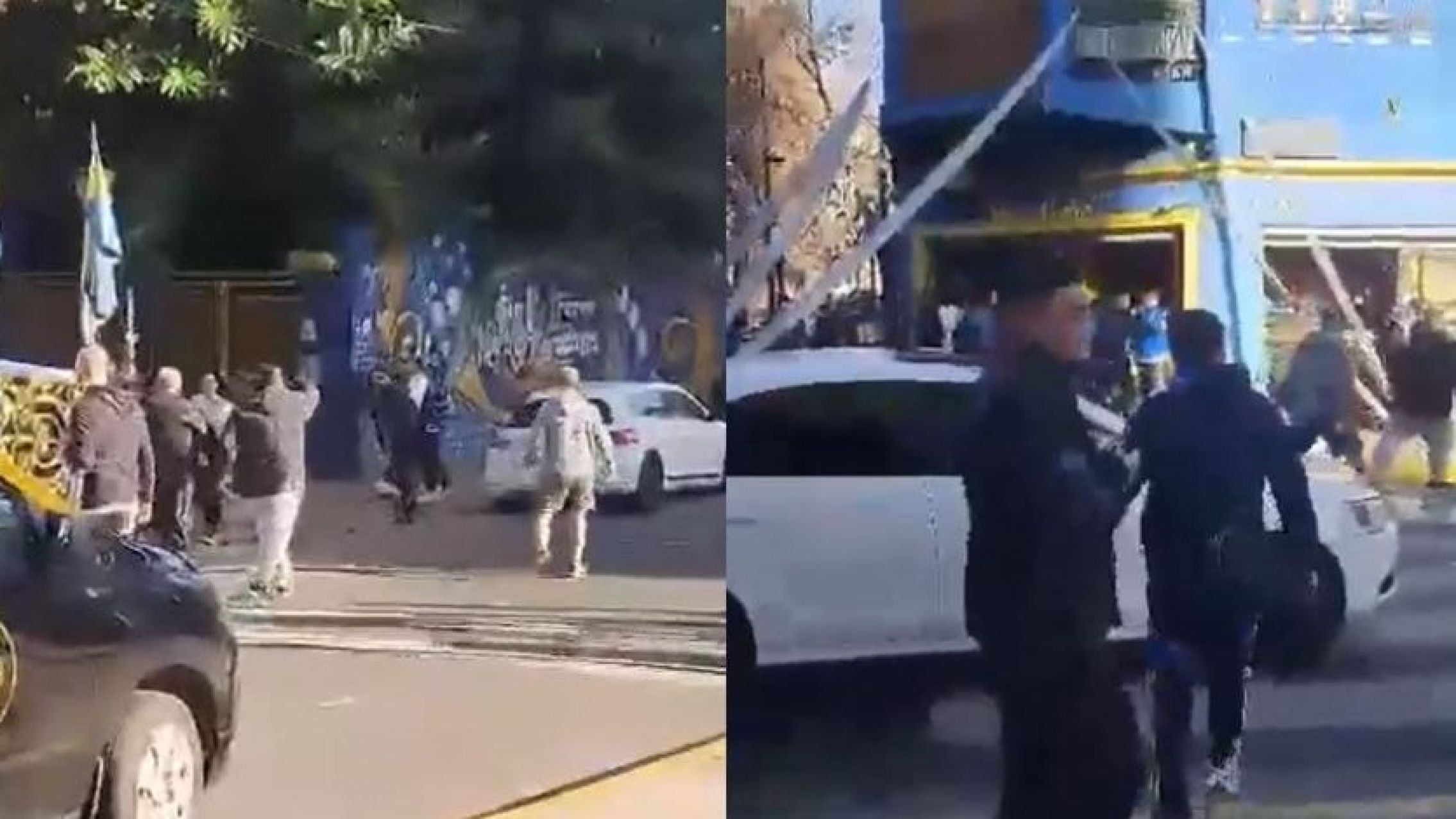 Hinchas de Boca agredieron a los de Colo Colo cuando quisieron colgar una bandera en la Bombonera
