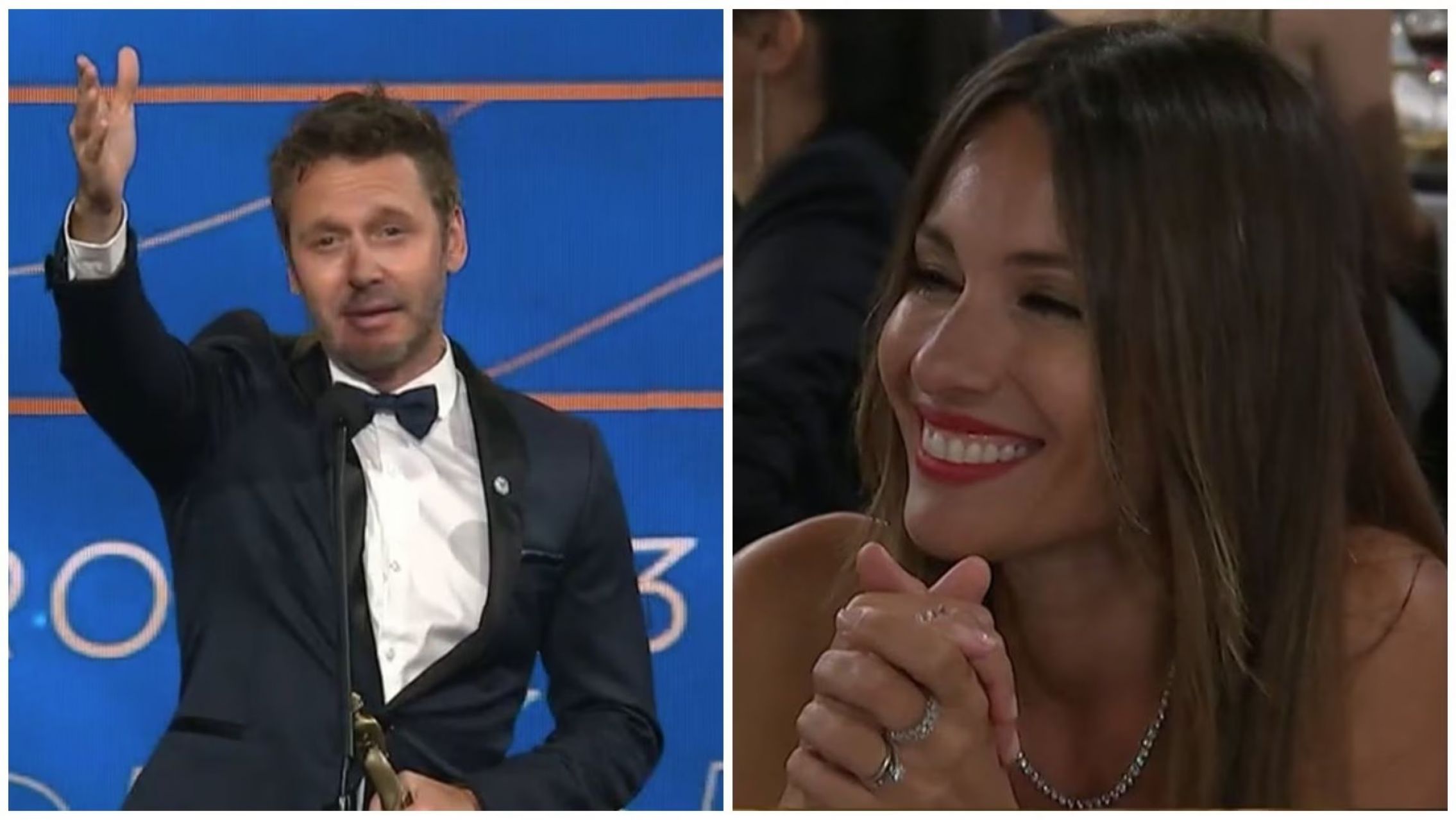 El encuentro de Pampita Ardohain y Benjamín Vicuña en la alfombra roja de los Premios Martín Fierro 2023