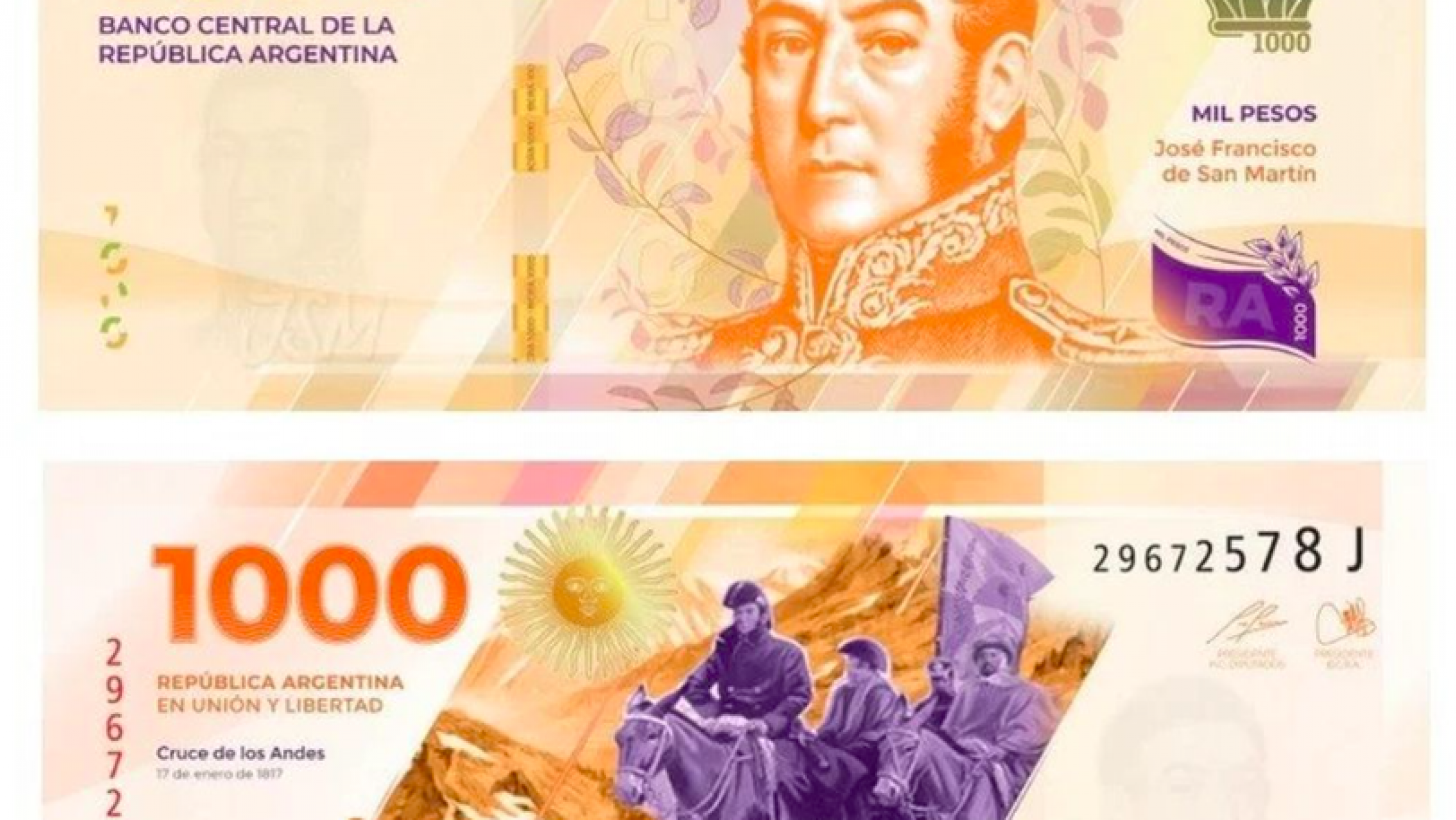 San Martín vuelve a los billetes: el Banco Central confirmó su imagen en los de 1.000 pesos