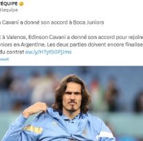 Según el Diario L'Equipe de Francia, Cavani ya es jugador de Boca