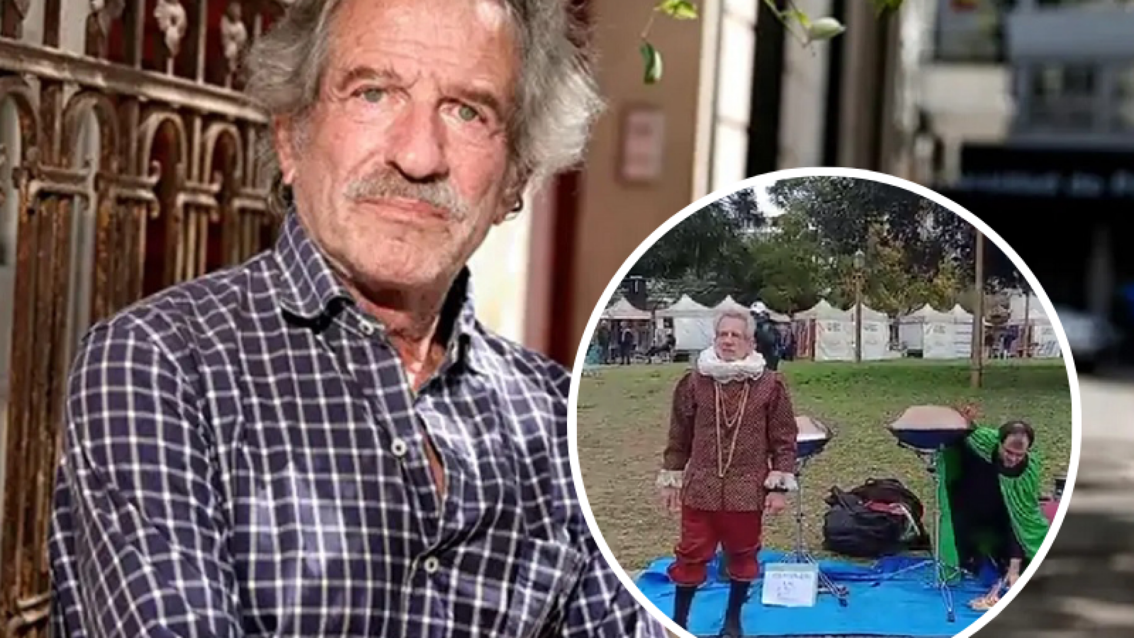 Pablo Alarcón actúa a la gorra en una plaza: "Necesito guita para vivir"