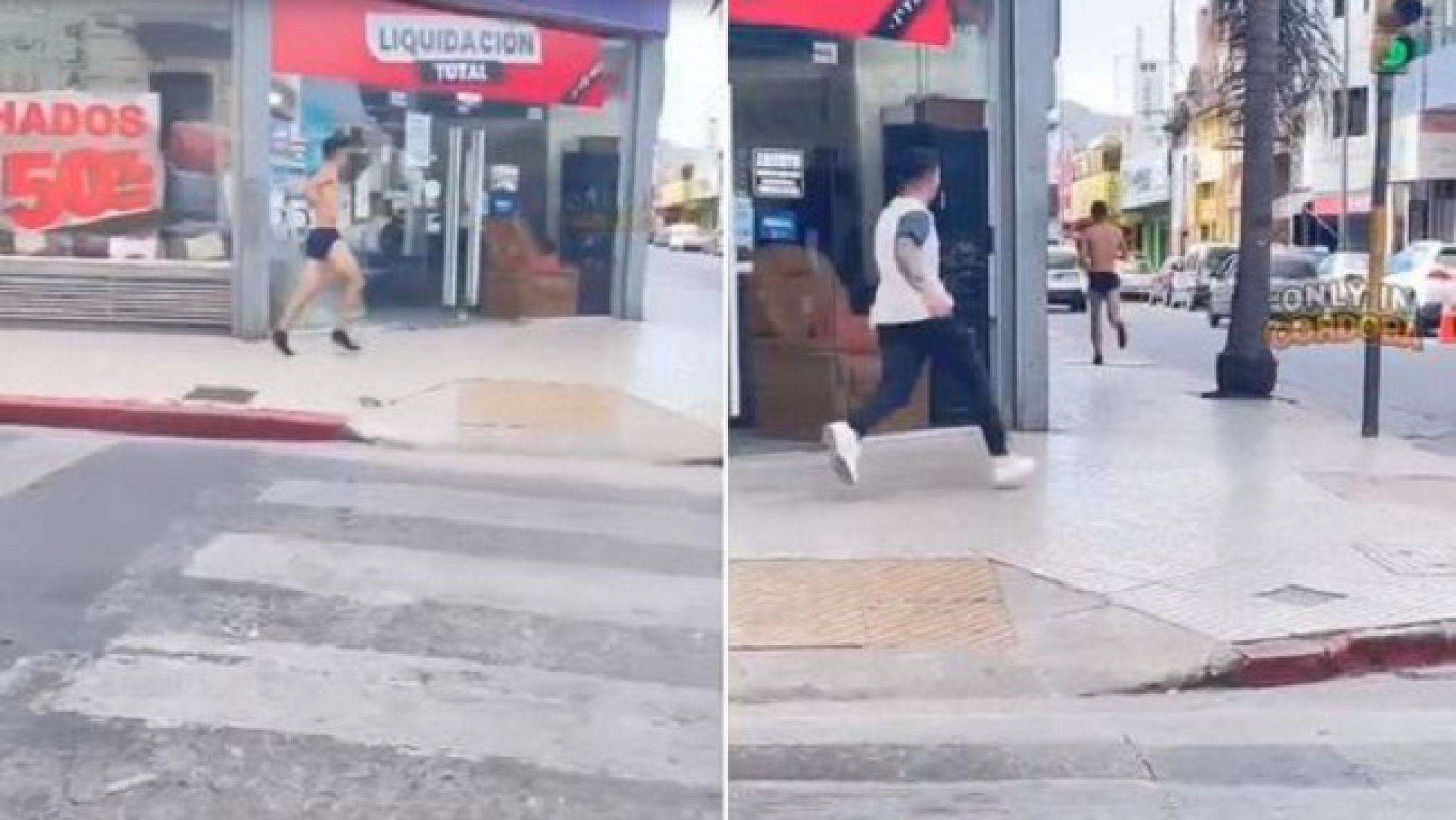 "Agarrámelo": corrió al "pata de lana" de su novia por la calle y el video se hizo viral