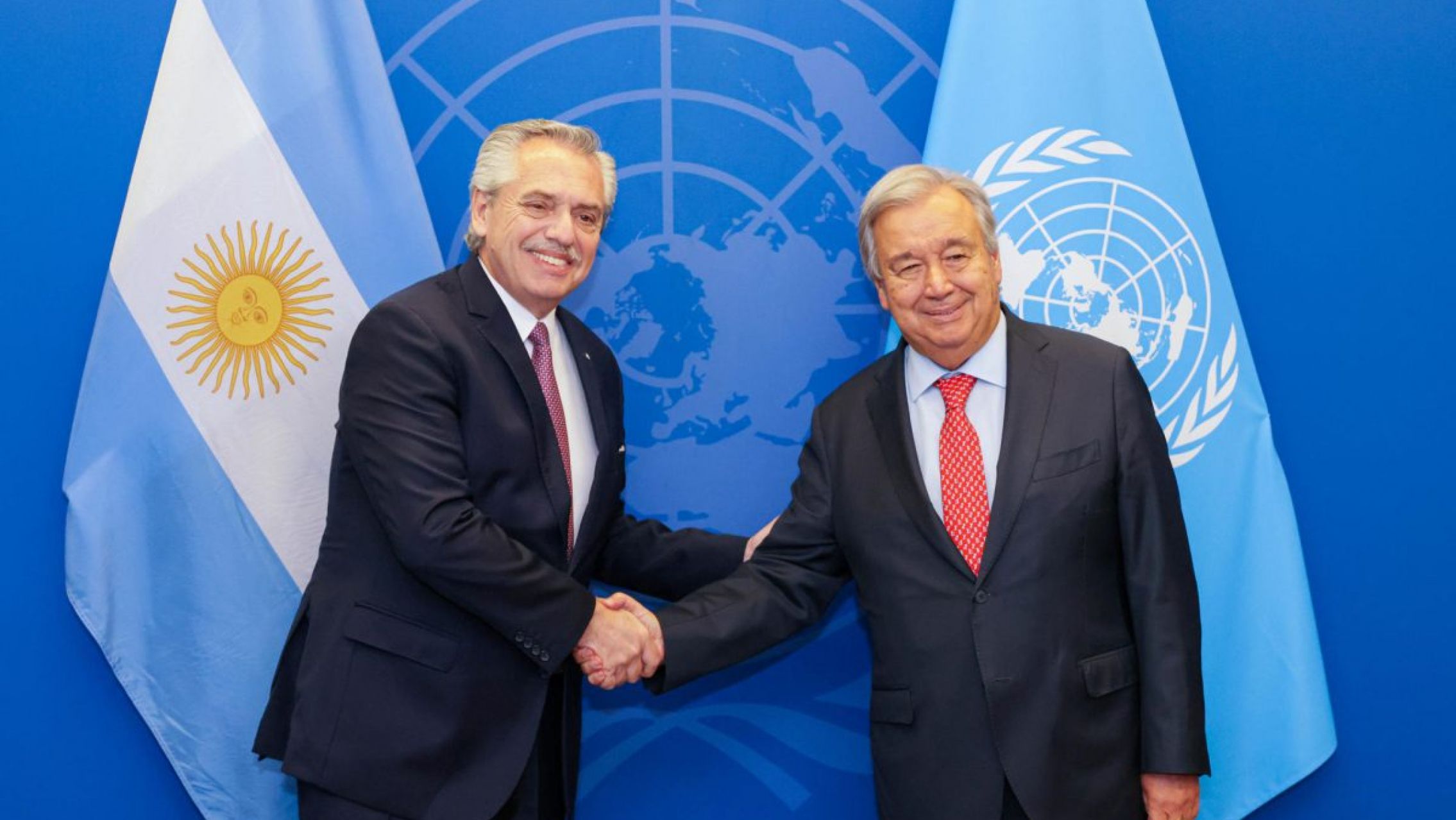 Alberto Fernández se reunió con el secretario General de la ONU en Nueva York y hablaron de Malvinas