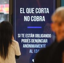 La leyenda "el que corta no cobra", en carteles y altoparlantes de estaciones ferroviarias