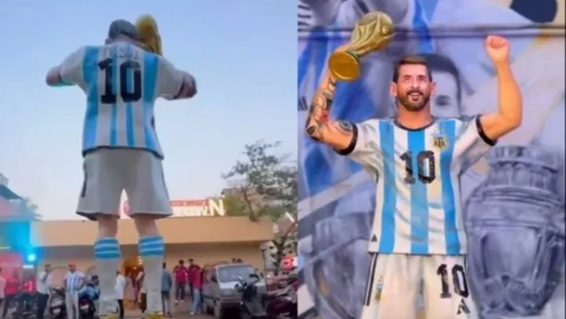 Hicieron una estatua de Lionel Messi en India y estallaron los memes en las redes sociales