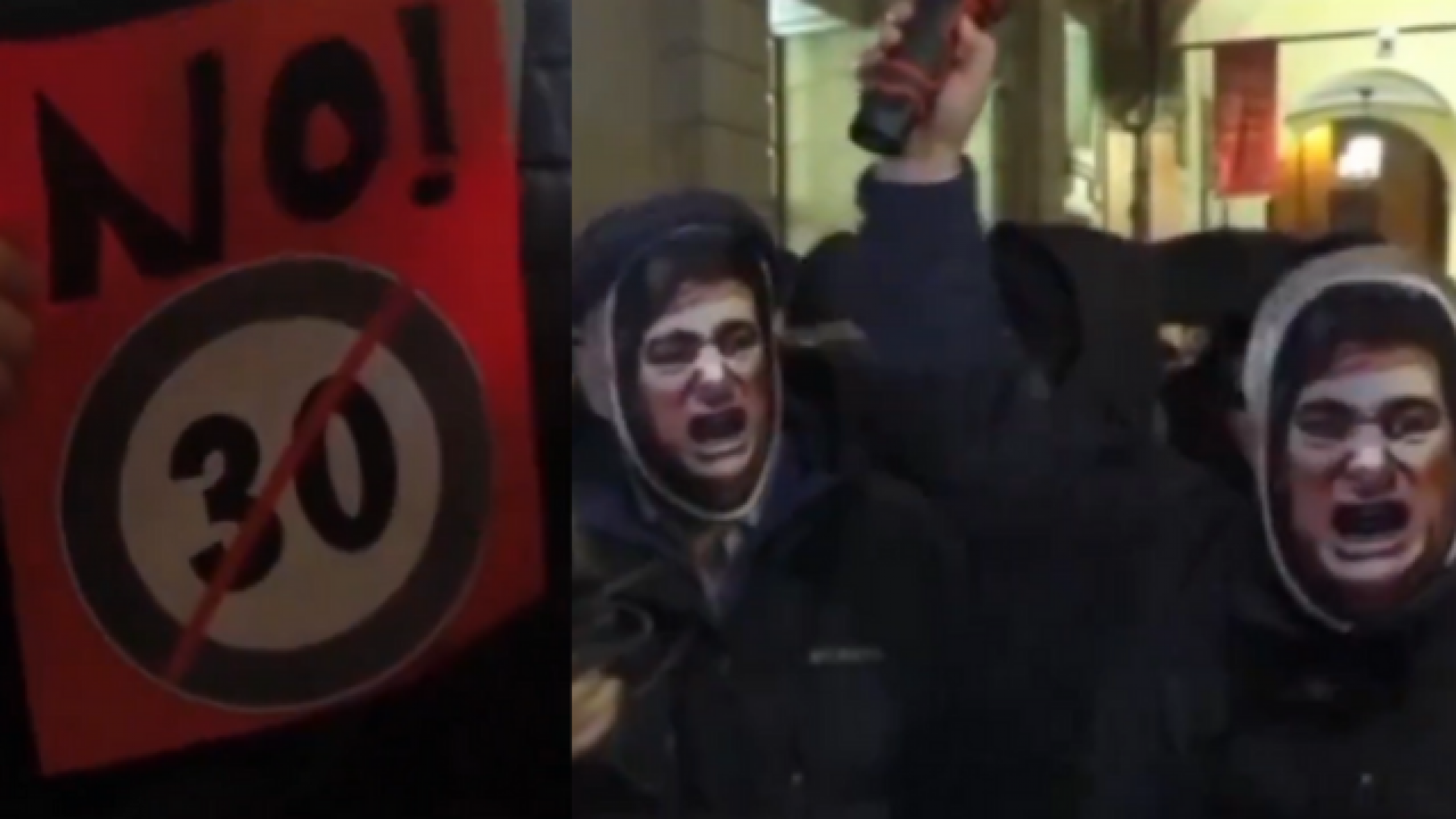 Italia: manifestantes de ultraderecha protestaron con máscaras de Milei y amoladoras