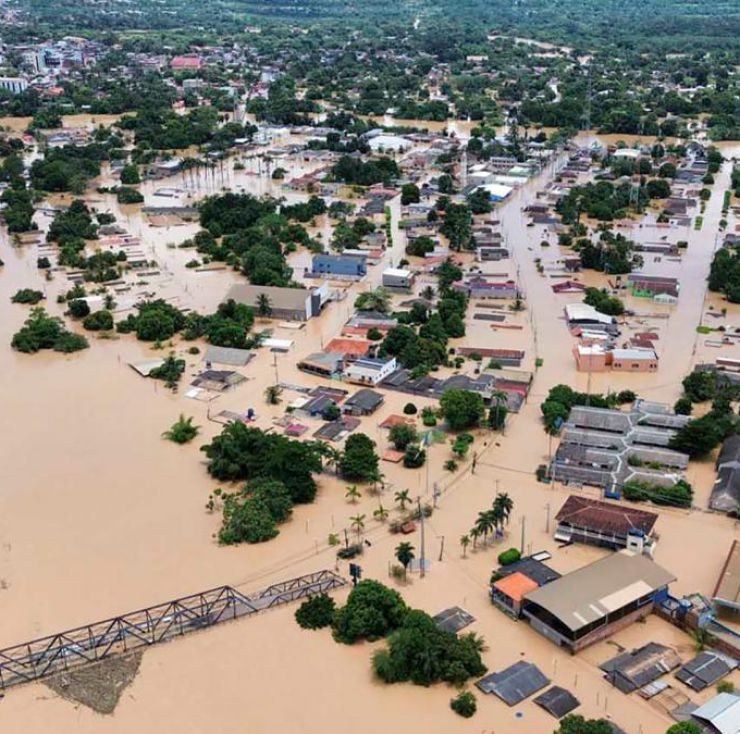 El desborde del río Acre inundó la región de Cobija en la amazonia boliviana