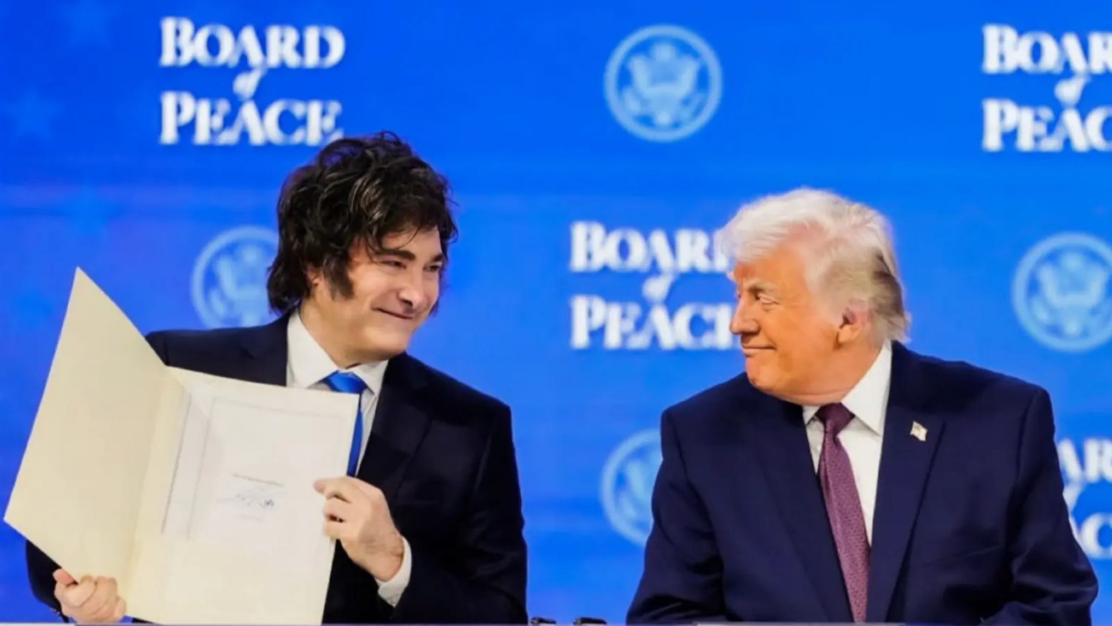 Javier Milei firmó la incorporación de Argentina como miembro fundador del Board of Peace