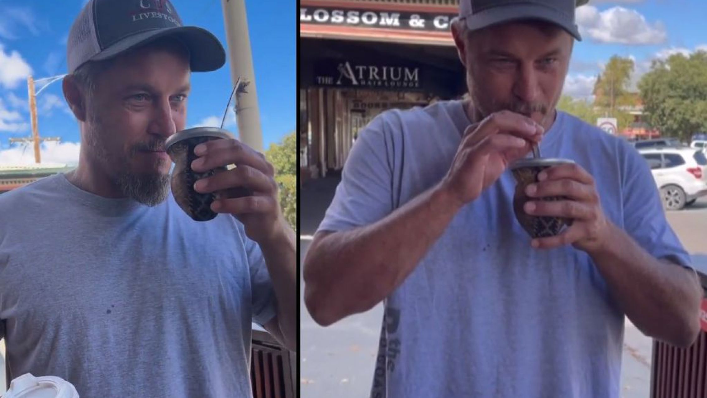 Una pareja de argentinos se encontró con Ragnar de Vikingos y le dio a probar el mate