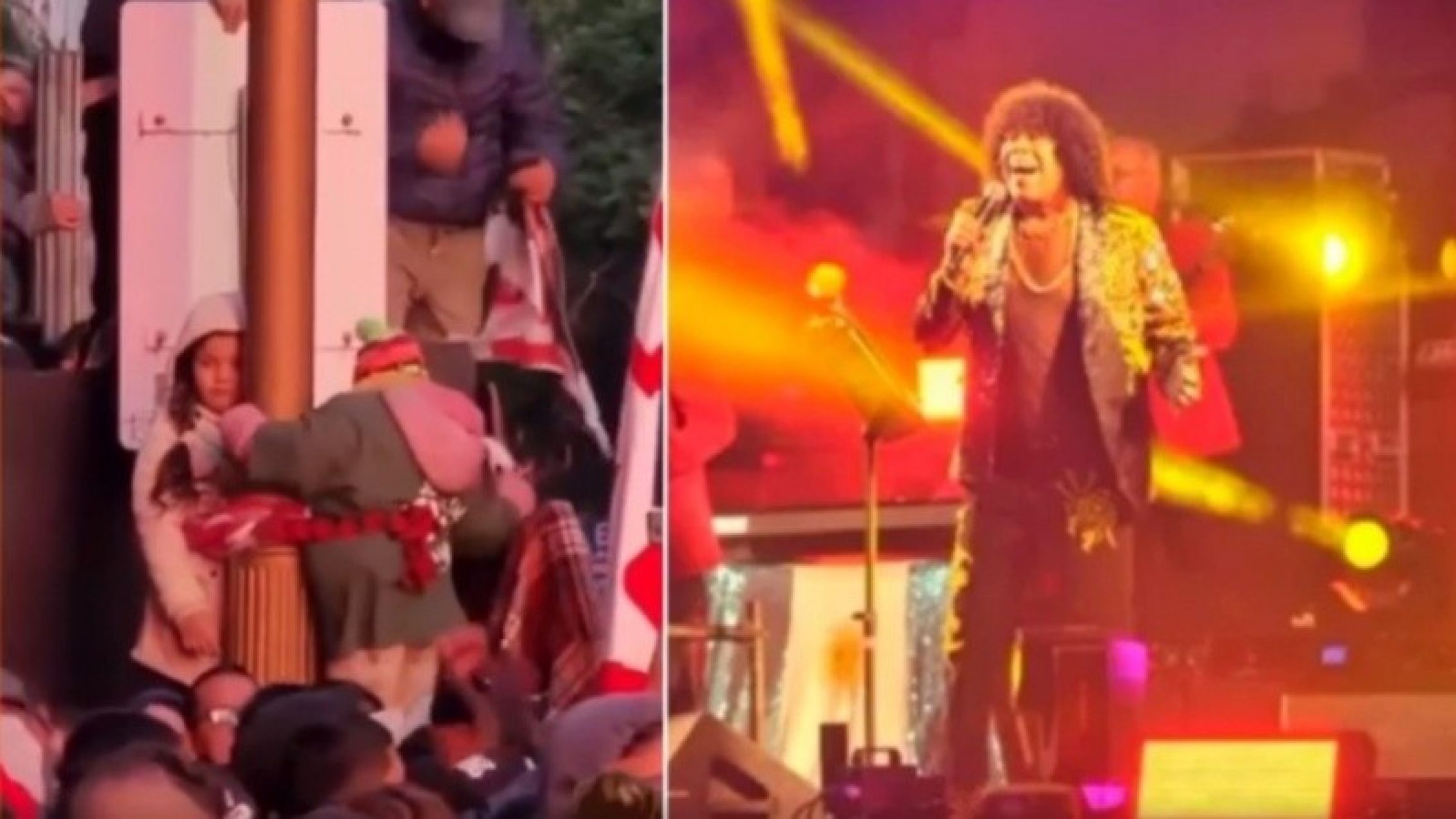 VIDEO: ataron a sus hijos a un poste para ver a La Mona Jiménez en el Obelisco