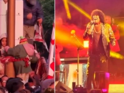 CABA: Ataron a sus hijos a un poste para ver el recital de La Mona Jiménez en el Obelisco
