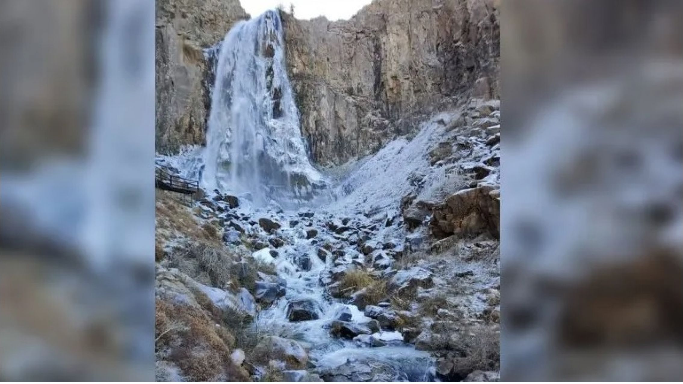 Impresionante: el frío de Neuquén congeló un río y una cascada