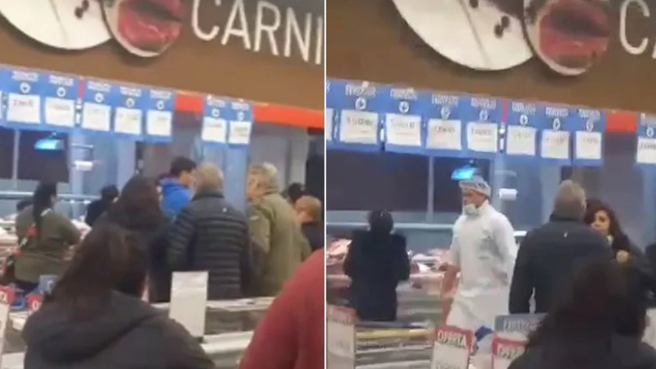Así se pelearon por la carne de oferta en un supermercado