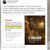 Desde sus redes sociales: Cristina atacó a la prensa libre y a los fiscales